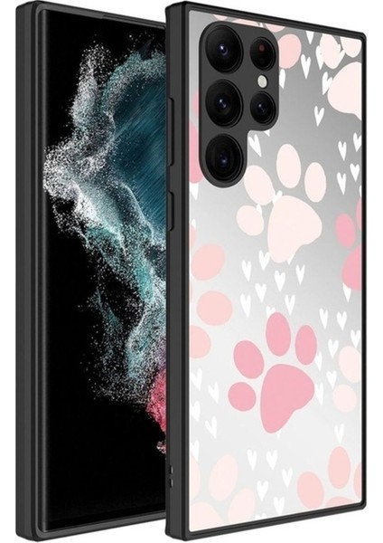 Samsung Galaxy S23 Ultra Uyumlu Kılıf Aynalı Desenli Kamera Korumalı Parlak Mirror Kapak, Pati