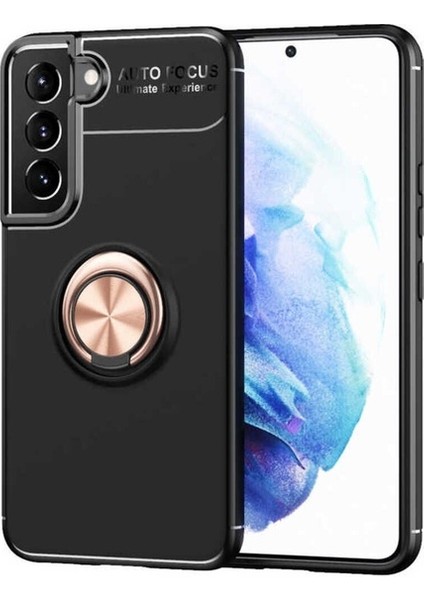 Samsung Galaxy S22 Uyumlu Kılıf Ravel Silikon Kapak, Siyah-Rose Gold