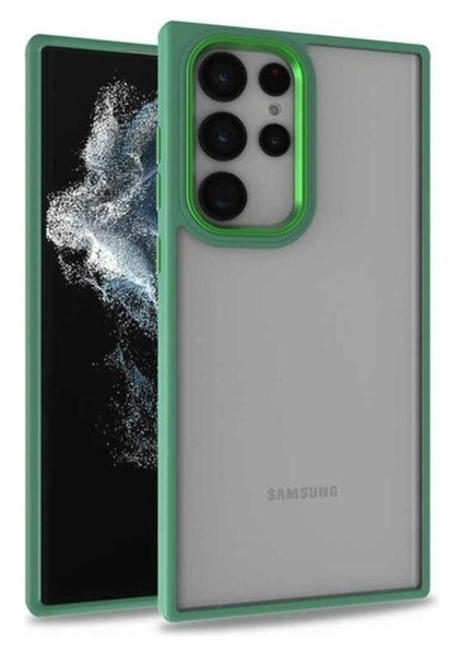 Samsung Galaxy S22 Ultra Uyumlu Kılıf Flora Kapak, Yeşil