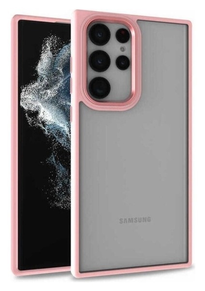 Samsung Galaxy S22 Ultra Uyumlu Kılıf Flora Kapak, Rose Gold