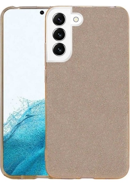 Samsung Galaxy S22 Plus Uyumlu Kılıf Shining Silikon, Gold