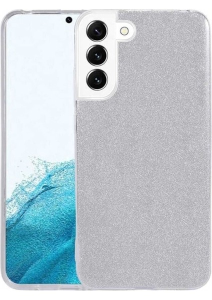Samsung Galaxy S22 Plus Uyumlu Kılıf Shining Silikon, Gümüş