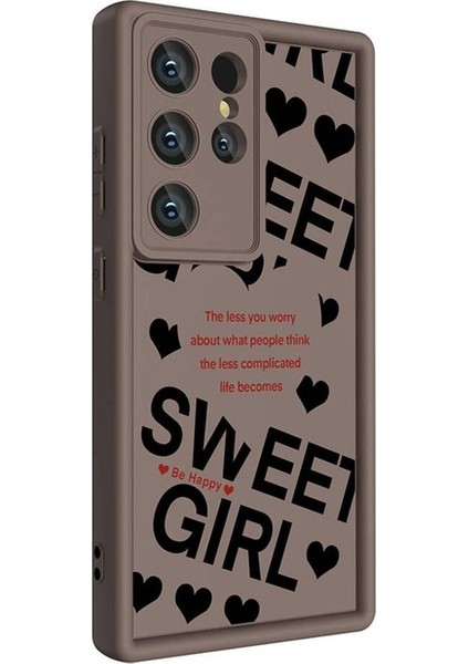 Samsung Galaxy S23 Ultra Uyumlu Kılıf Kamera Korumalı Baskılı Arka Yüzey Klas Kapak, Siyah