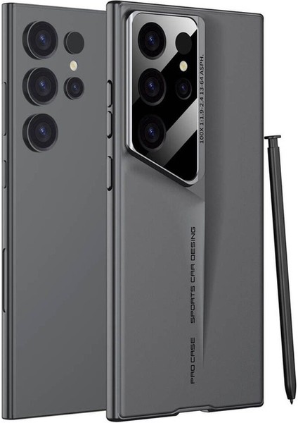 Samsung Galaxy S23 Ultra Uyumlu Kılıf Ultra Ince Kamera Korumalı Sert Rubber Procase Kapak, Gri