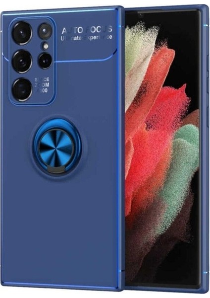 Samsung Galaxy S22 Ultra Uyumlu Kılıf Ravel Silikon Kapak, Mavi