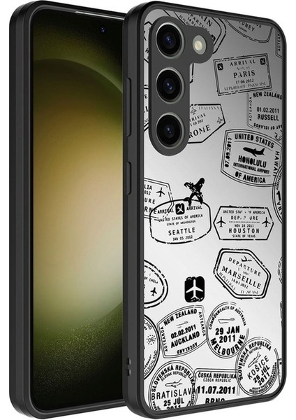 Samsung Galaxy S23 Plus Uyumlu Kılıf Aynalı Desenli Kamera Korumalı Parlak Mirror Kapak, Seyahat