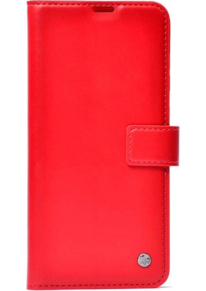 Samsung Galaxy S24 Plus Uyumlu Kılıf Kar Deluxe Kapaklı Kılıf, Kırmızı