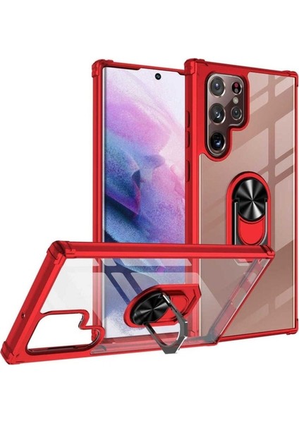 Samsung Galaxy S22 Ultra Uyumlu Kılıf Mola Kapak, Kırmızı
