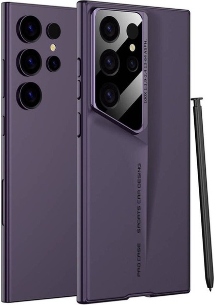 Samsung Galaxy S23 Ultra Uyumlu Kılıf Ultra Ince Kamera Korumalı Sert Rubber Procase Kapak, Mor