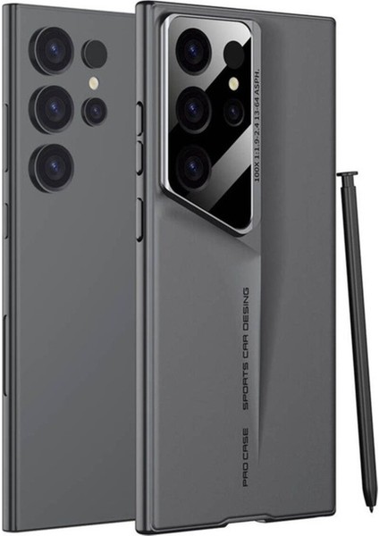 Samsung Galaxy S24 Ultra Uyumlu Kılıf Ultra Ince Kamera Korumalı Sert Rubber Procase Kapak, Gri