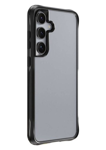 Samsung Galaxy S24 Plus Uyumlu Kılıf Şeffaf Sert Pc Arka Yüzey Tasarımlı Edo Kapak, Siyah