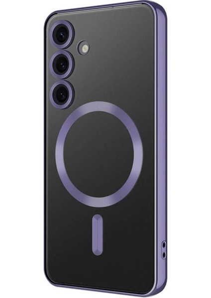 Samsung Galaxy S24 Uyumlu Kılıf Kamera Korumalı Magsafe Wireless Şarj Özellikli Demre Kapak, Derin Mor