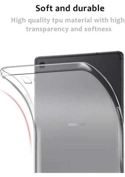 Samsung Galaxy T720 Tab S5E Uyumlu Kılıf Zore Tablet Süper Silikon Kapak, Renksiz