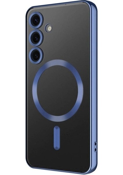 Samsung Galaxy S24 Uyumlu Kılıf Kamera Korumalı Magsafe Wireless Şarj Özellikli Demre Kapak, Lacivert