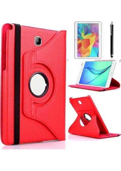 Samsung Galaxy Tab A 10.1 2016 P580 Uyumlu Zore Dönebilen Standlı Kılıf, Kırmızı