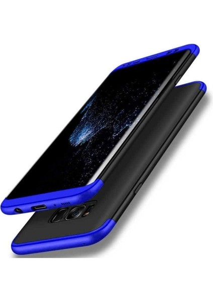 Samsung Galaxy S8 Uyumlu Kılıf Ays Kapak, Siyah-Mavi