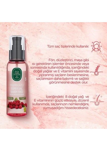 3 Adet Eyüp Sabri Tuncer Frambuazlı Süper Saç Bakım Yağı 100 ml ve Rosıe Pamuk