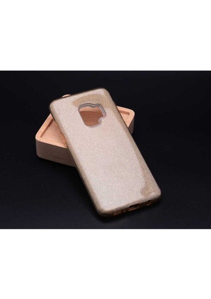 Samsung Galaxy S9 Uyumlu Kılıf Shining Silikon, Gold