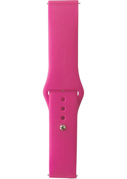 Samsung Galaxy Watch Active 2 40MM Uyumlu Band Serisi 20MM Klasik Kordon Silikon Strap Kayış, Barbie Powder