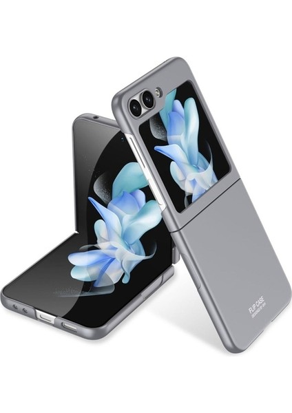 Samsung Galaxy Z Flip 5 Uyumlu Kılıf Sert Kıpta Kapak, Gri