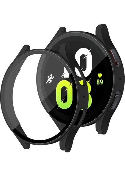 Samsung Galaxy Watch 5 40MM Uyumlu Sert Pc Kasa ve Ekran Koruyucu Zore Watch Gard 14, Siyah fiyatları
