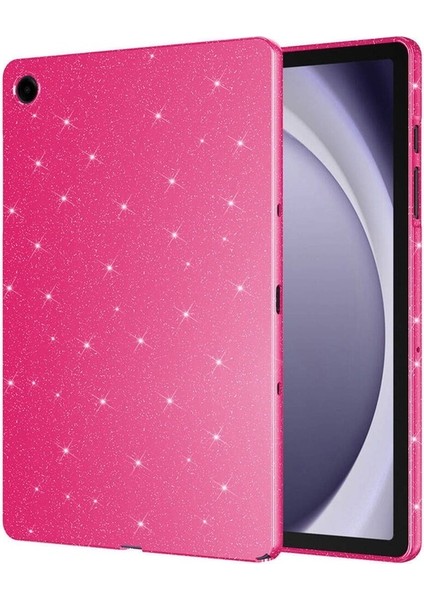 Samsung Galaxy Tab S7 T870 Uyumlu Simli Parlak Görünümlü Zore Tablet Koton Kılıf, Pembe Koyu