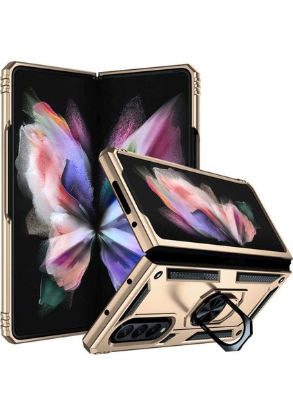 Samsung Galaxy Z Fold 3 Uyumlu Kılıf Vega Kapak, Gold