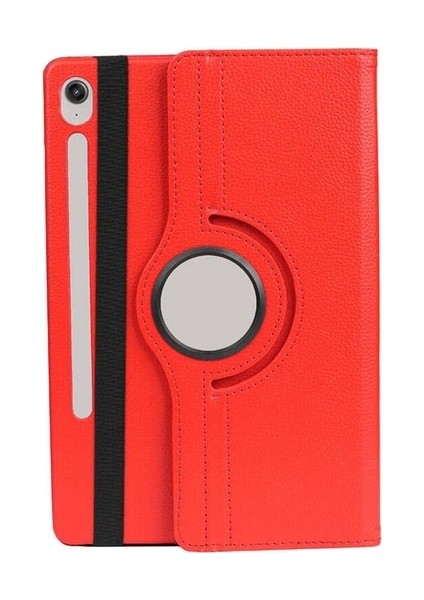 Samsung Galaxy Tab S9 Fe Uyumlu Zore Dönebilen Standlı Kılıf, Kırmızı