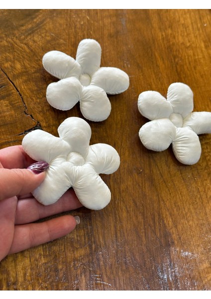 3 Adet Şişme Beyaz Çiçek Dikiş Giyim Çanta Aksesuarı 9x9 cm modelleri