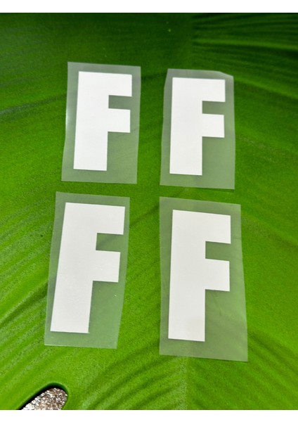 4 Adet Beyaz Ütü Ile Yapışan F Harfi Transfer Baskı 7x3 cm fiyatları