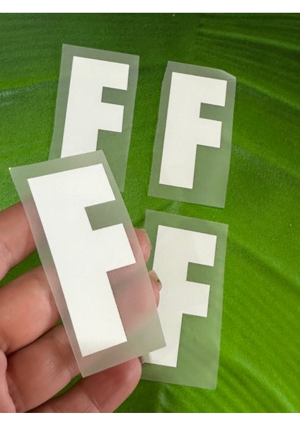 4 Adet Beyaz Ütü Ile Yapışan F Harfi Transfer Baskı 7x3 cm modelleri
