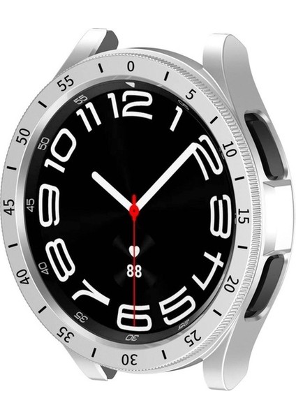 Samsung Galaxy Watch 6 Classic 47MM Uyumlu Sert Pc Kasa ve Ekran Koruyucu Zore Sport Watch Gard 29, Beyaz