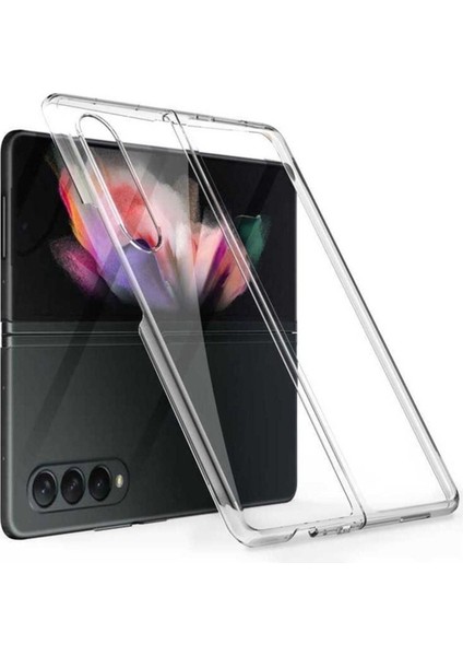 Samsung Galaxy Z Fold 3 Uyumlu Kılıf Kıpta Kapak, Renksiz