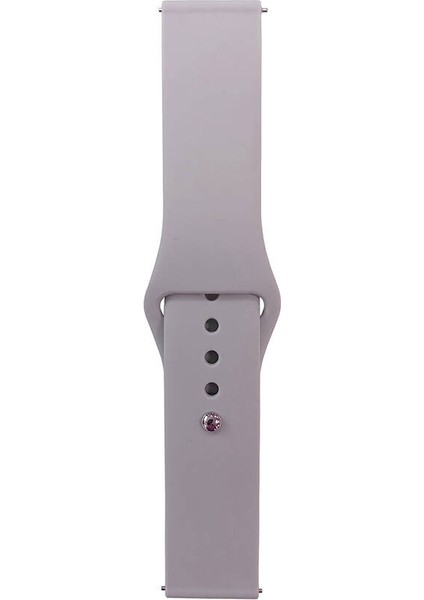 Samsung Galaxy Watch Active 2 40MM Uyumlu Band Serisi 20MM Klasik Kordon Silikon Strap Kayış, Cloud Gray