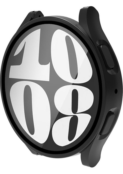 Samsung Galaxy Watch 6 40MM Uyumlu Sert Pc Kasa ve Ekran Koruyucu Zore Watch Gard 14, Siyah