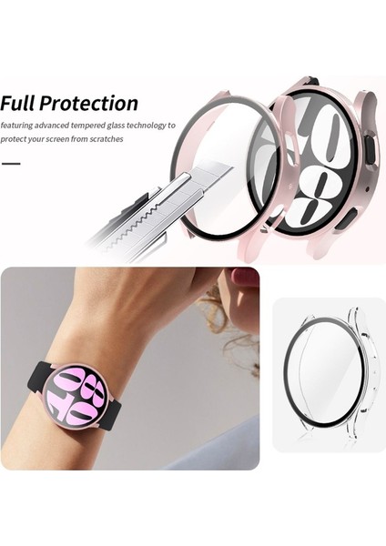 Samsung Galaxy Watch 6 40MM Uyumlu Sert Pc Kasa ve Ekran Koruyucu Zore Watch Gard 14, Siyah fiyatları