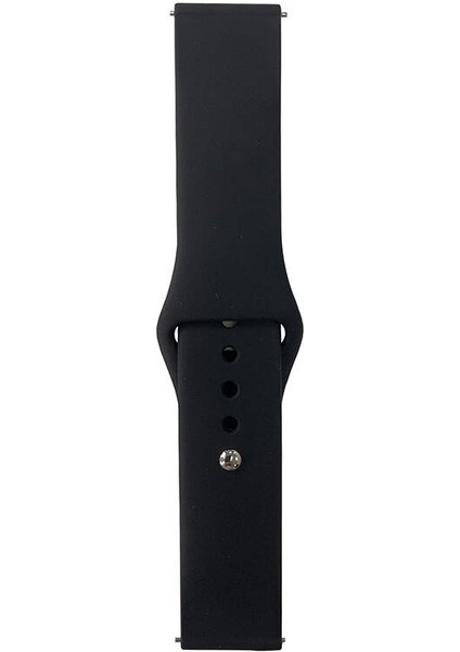 Samsung Galaxy Watch 42MM Uyumlu Band Serisi 20MM Klasik Kordon Silikon Strap Kayış, Siyah