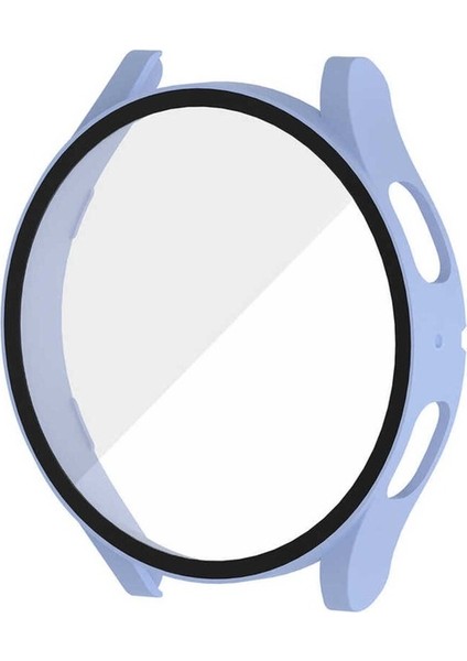 Samsung Galaxy Watch 5 44MM Uyumlu Sert Pc Kasa ve Ekran Koruyucu Zore Watch Gard 14, Mavi Açık