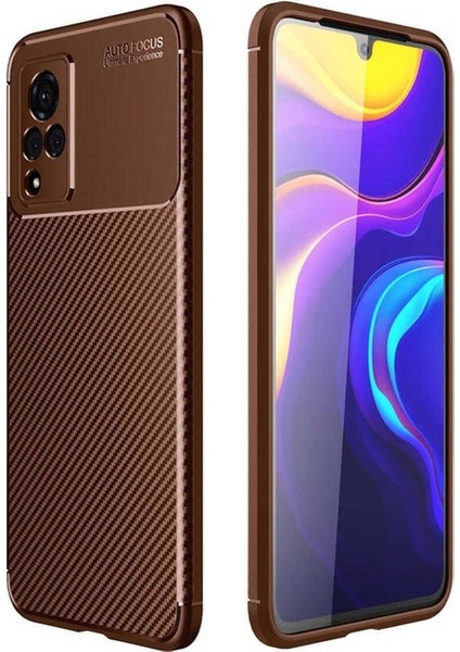 Vivo V21 Uyumlu Kılıf Negro Silikon Kapak, Kahverengi
