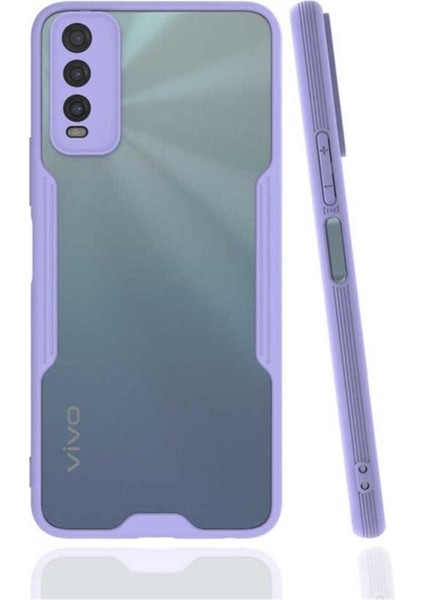 Vivo Y20S Uyumlu Kılıf Parfe Kapak, Mor