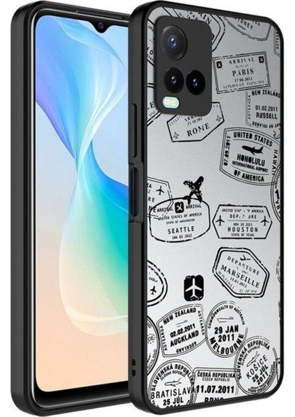 Vivo Y32 Uyumlu Kılıf Aynalı Desenli Kamera Korumalı Parlak Mirror Kapak, Seyahat