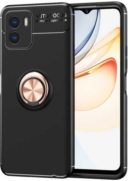 Vivo Y15S Uyumlu Kılıf Ravel Silikon Kapak, Siyah-Rose Gold
