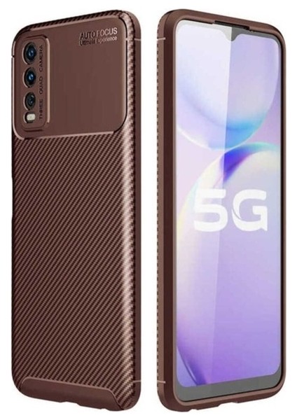 Vivo Y11S Uyumlu Kılıf Negro Silikon Kapak, Kahverengi