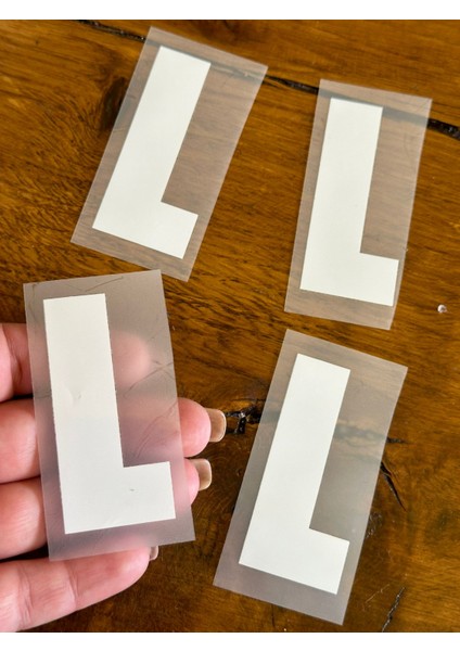 7x2 cm 4 Adet Ütü Ile Yapışan Transfer Baskı L Harfi Arma