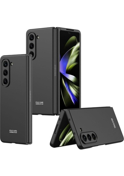 Samsung Galaxy Z Fold 5 Uyumlu Kılıf Sert Kıpta Kapak, Siyah