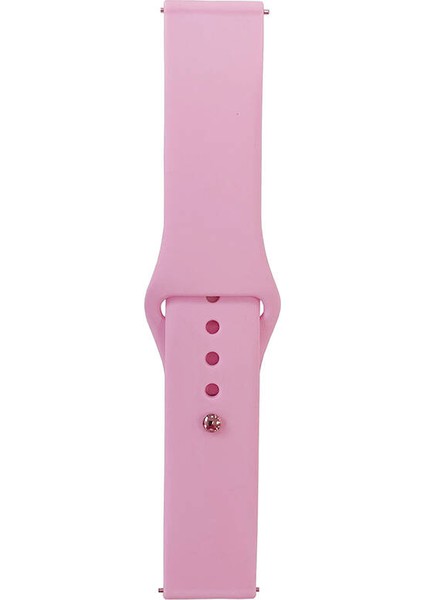 Xiaomi Amazfit Pace Uyumlu Band Serisi 22MM Klasik Kordon Silikon Strap Kayış, Pembe