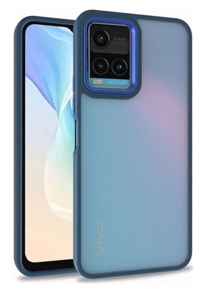 Vivo Y21S Uyumlu Kılıf Flora Kapak, Mavi