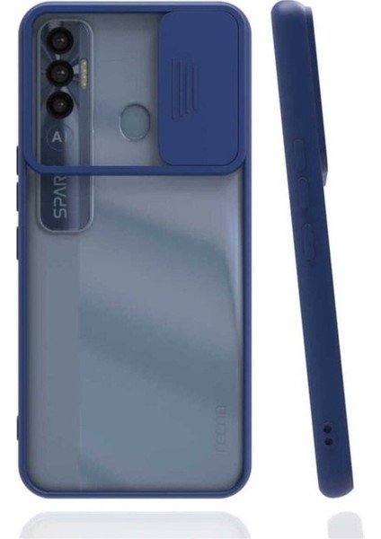 Tecno Spark 7 Pro Uyumlu Kılıf Lensi Kapak, Lacivert