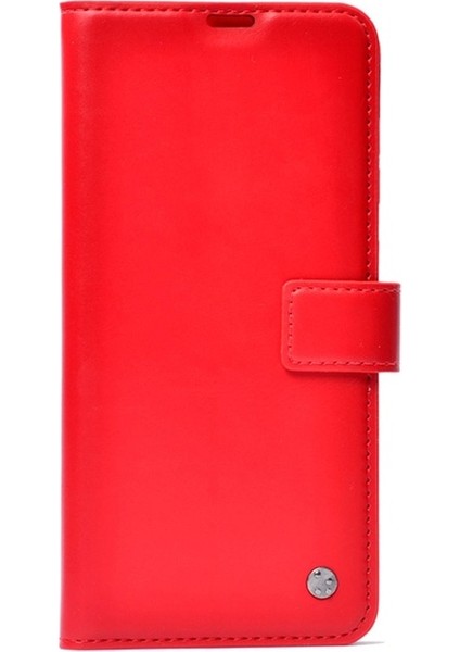 Vivo Y36 4g Uyumlu Kılıf Kar Deluxe Kapaklı Kılıf, Kırmızı
