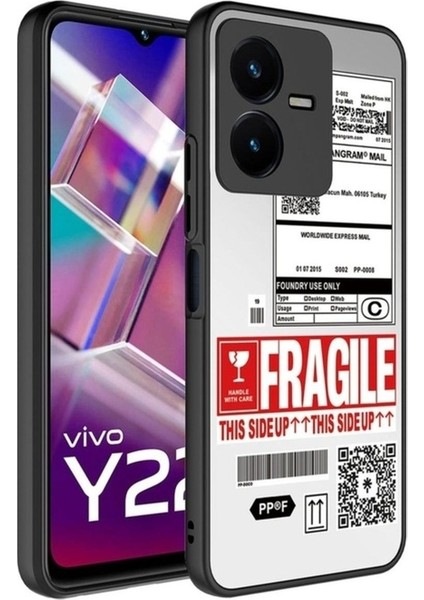 Vivo Y35 Uyumlu Kılıf Aynalı Desenli Kamera Korumalı Parlak Mirror Kapak, Fragile